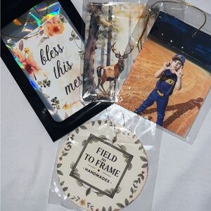 Handmade car fresheners - Black, White, Gold, multi color